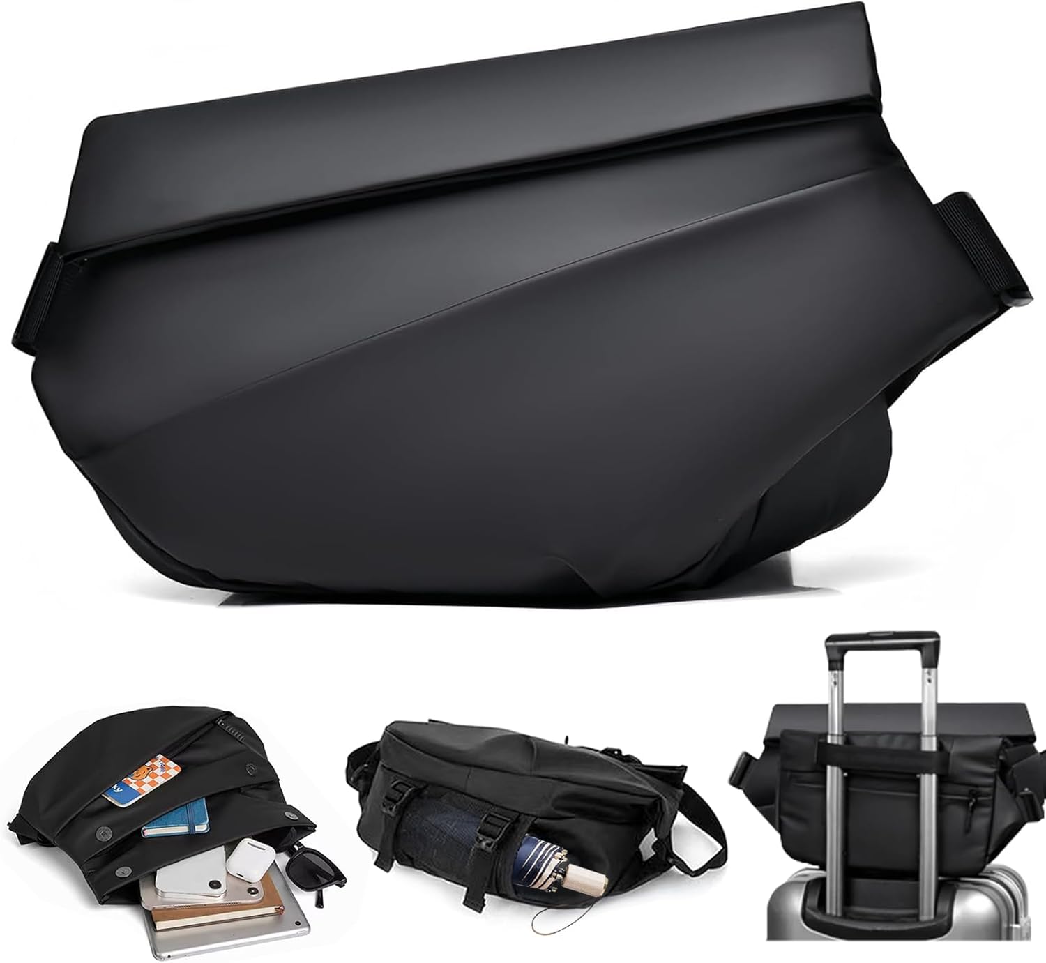 Sling Backpack Shoulder - 大型盗難防止クロスボディバッグ男性用多機能スリングチェストショルダーバッグバックパック旅行サイクリングカジュアルデイパック仕事