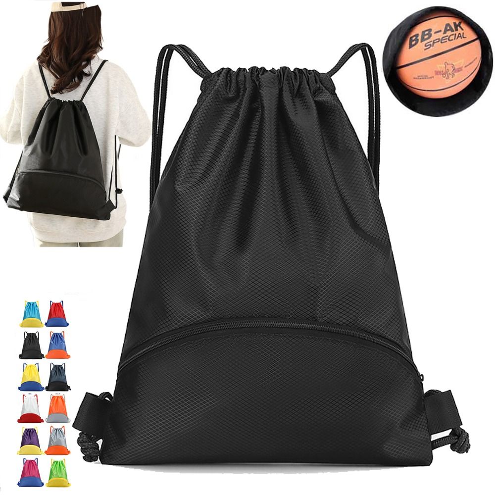 Drawstring Gym Bag - 大容量スポーツ巾着ポケット防水オックスフォード折りたたみスポーツジムバッグ軽量バスケットボールヘルメット収納アウトドア