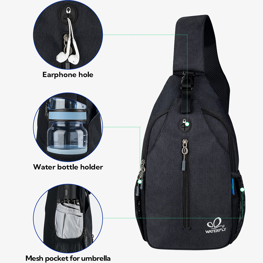 ウォーターフライ-男性と女性のためのクロスボディスリングバッ - Sling Backpack Shoulder のレビューと価格