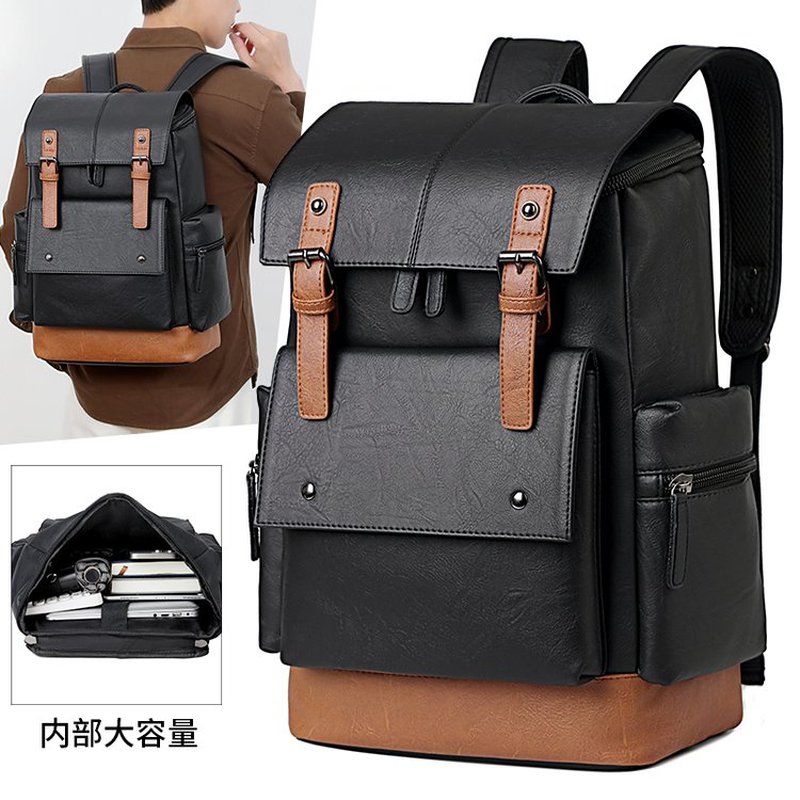 ニューヴィンテージメンズレザーバックパック 大容量15.6イ - Leather Backpack Vintage のレビューと価格