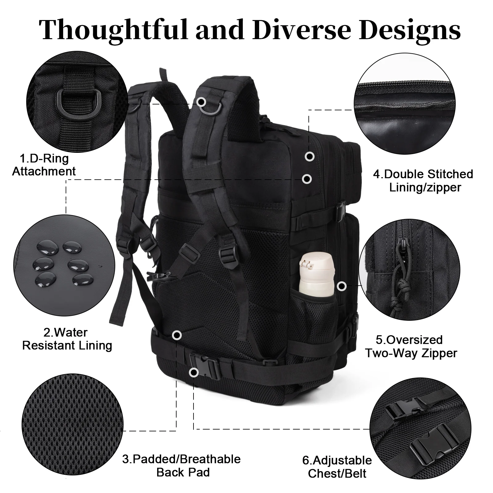 60L アーミーミリタリータクティカルバックパック メンズト - Urban Backpack Tactical のレビューと価格