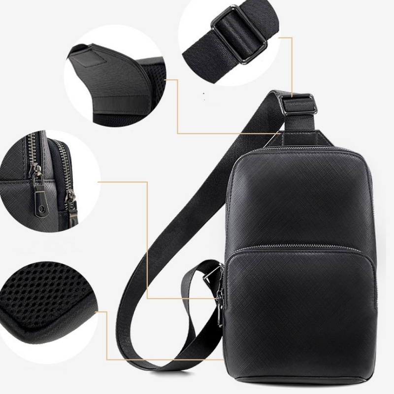 男性用多機能本革バックパック,男性用多機能チェストバッグ,ク - Sling Backpack Shoulder のレビューと価格