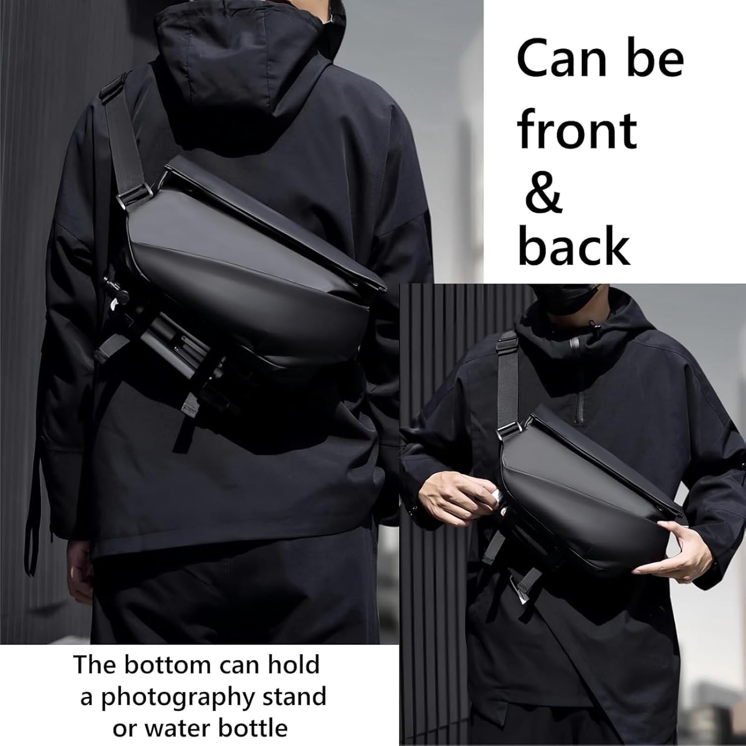 大型盗難防止クロスボディバッグ男性用多機能スリングチェストシ - Sling Backpack Shoulder のレビューと価格