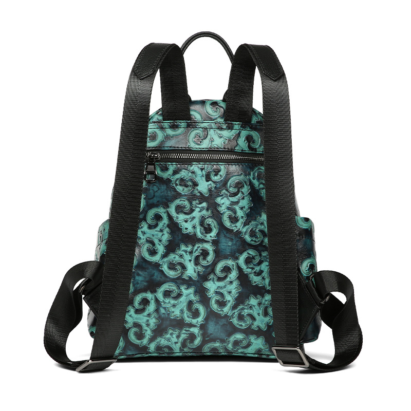 Joh自然-本革のバックパック,女性用,レトロなエンボストー - Leather Backpack Vintage のレビューと価格