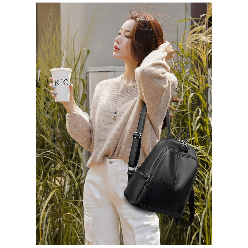 韓国製ソフトPUレザー大容量トラベルバックパック、レディース - Leather Backpack Vintage のレビューと価格